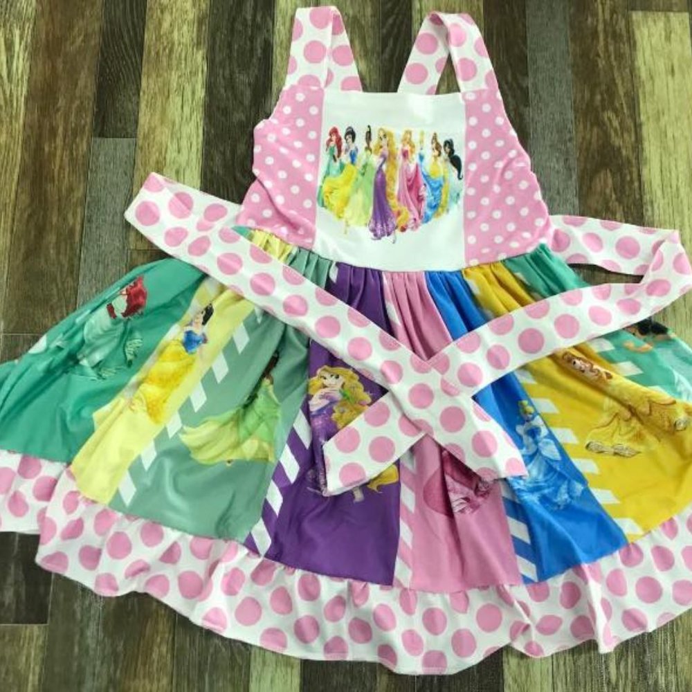Disney Vacation Girls Princess Parade Dress Pink Polka Dot twirl